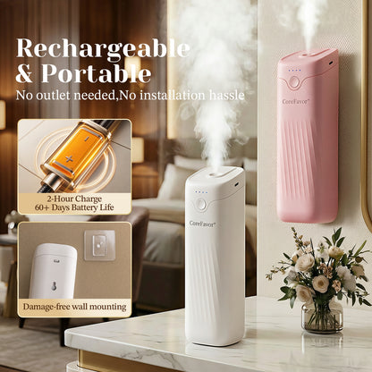 CoreFavor Waterless Essential Oil Diffuser (M60) with 120ml Oil(Pink, Lavender)