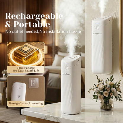 CoreFavor Waterless Essential Oil Diffuser (M60) with 120ml Oil (Luxury)