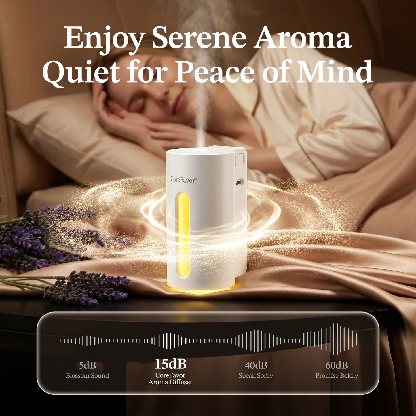 CoreFavor Waterless Essential Oil Diffuser (H2) with 120ml Oil (Paris Bloom)