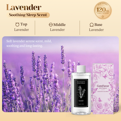 CoreFavor 120ml Essential Oil for Diffuser H2 (Lavender)