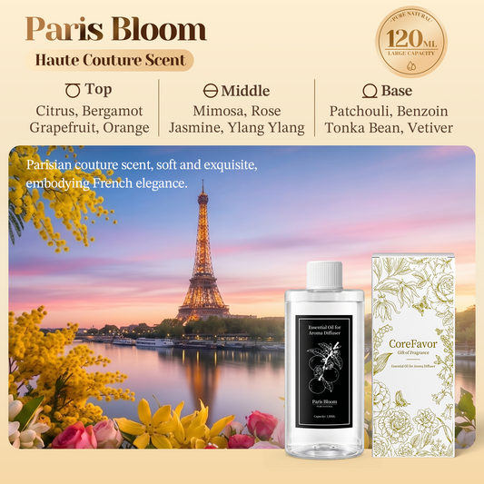 CoreFavor 120ml Essential Oil for Diffuser H2 (Paris Bloom)