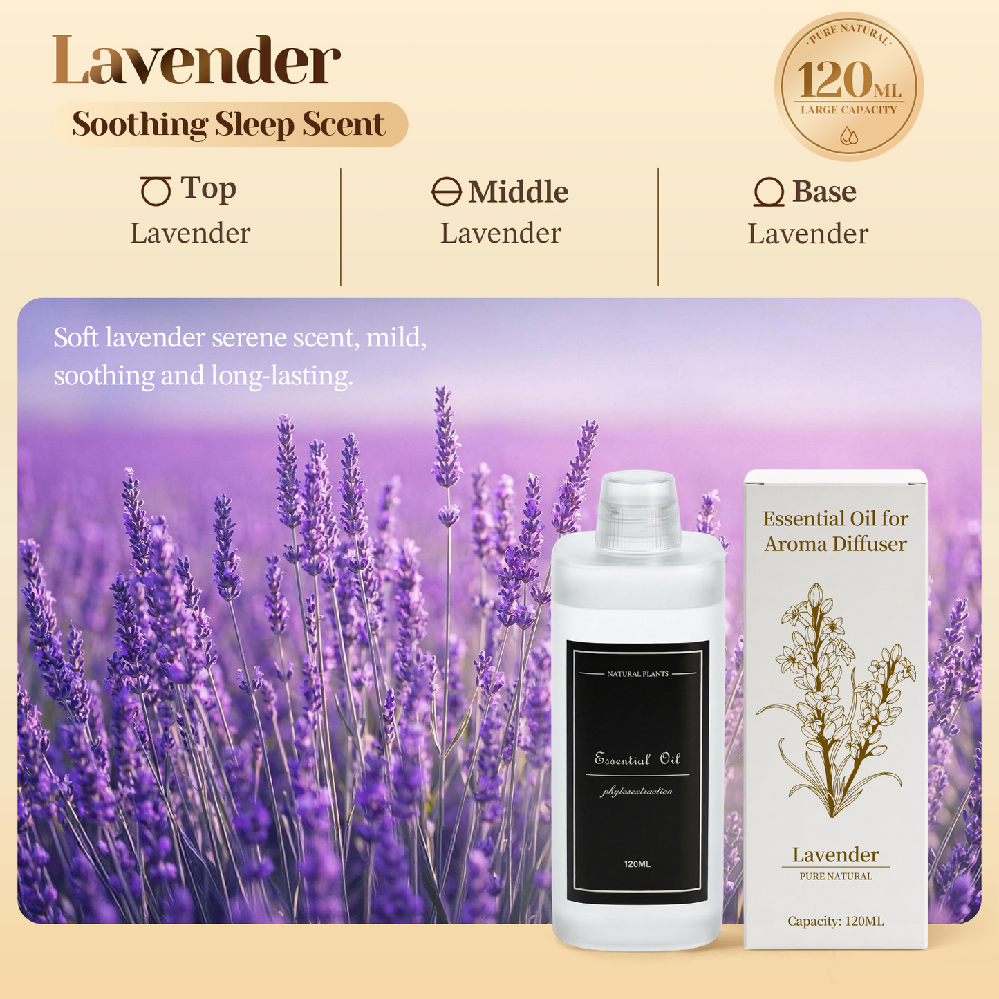 CoreFavor 120ml Essential Oil for Diffuser M60 (Lavender)